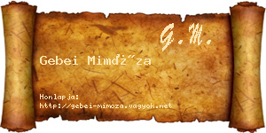 Gebei Mimóza névjegykártya